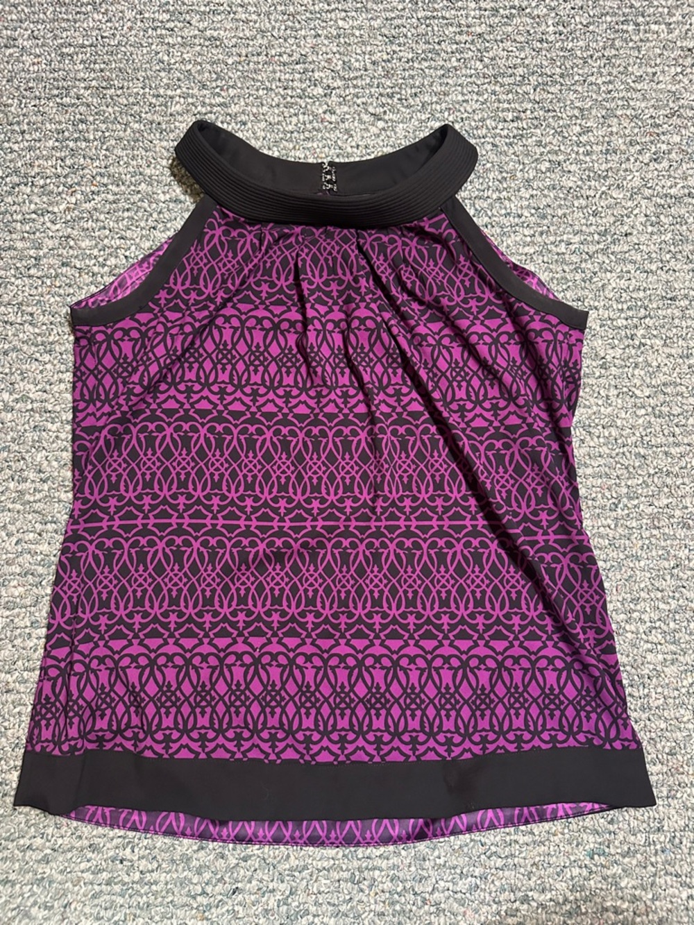 Halter Neck Top Purple & Black Pattern Tank